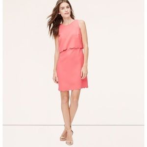 Loft Scalloped Pink dress